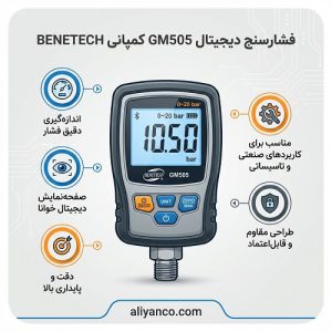 فشار سنج دیجیتال gm505 کمپانی benetech