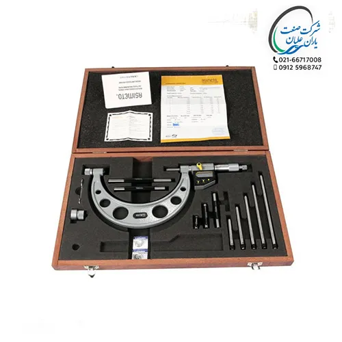 میکرومتر خارج میله ای سری 4 عددی آسیمتو 0/01 سایز 100-0