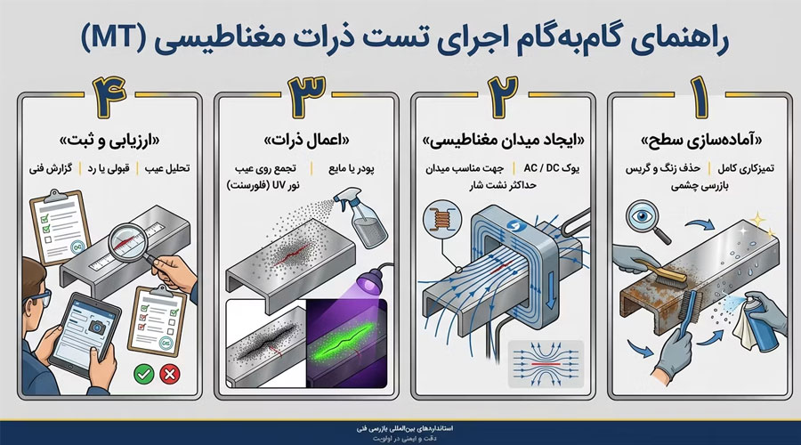 چگونه تست ذرات مغناطیسی را اجرا کنیم