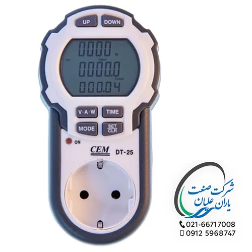 وات متر پریزدار دو شاخه ای 220V مدل DT-25